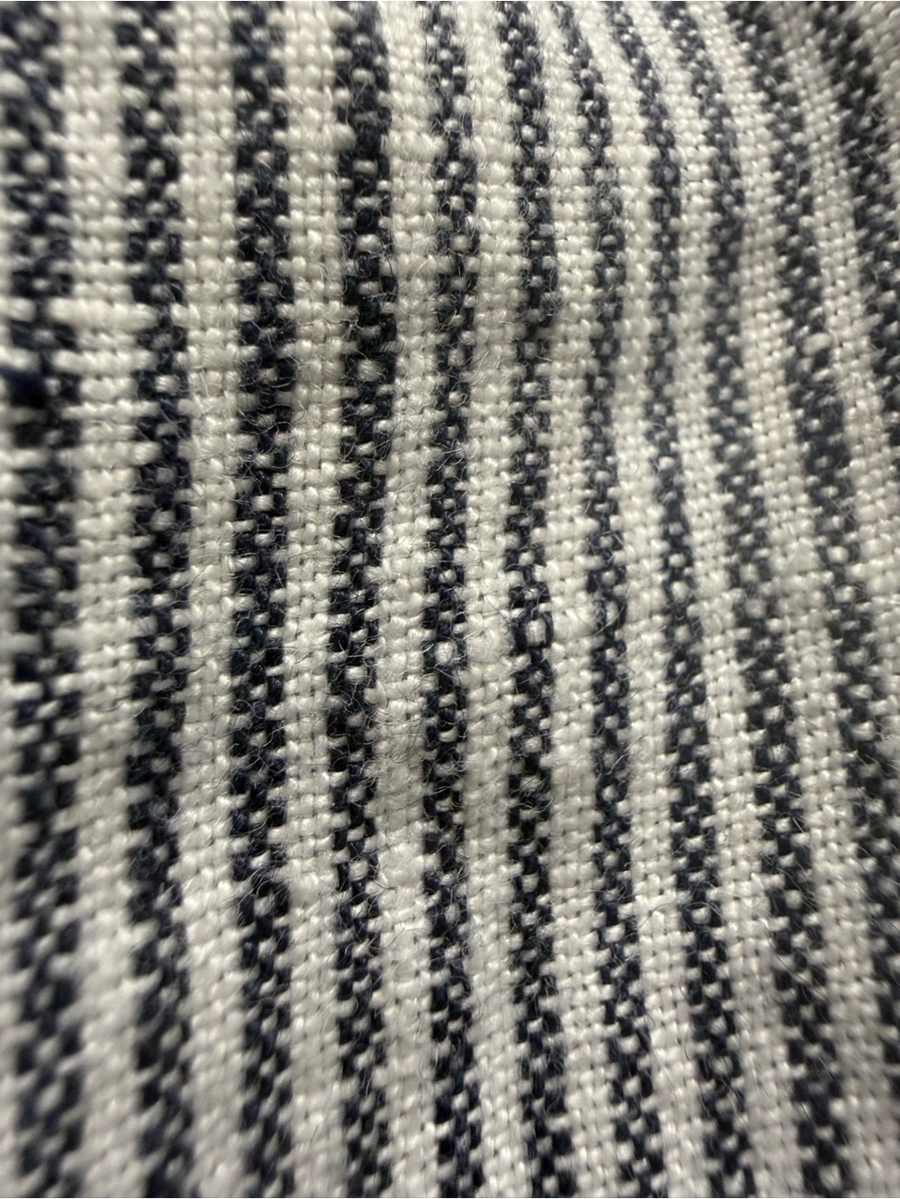 Talbots Dark Denim and White Pinstripe Linen-Blend Shorts - Picture 4 of 4